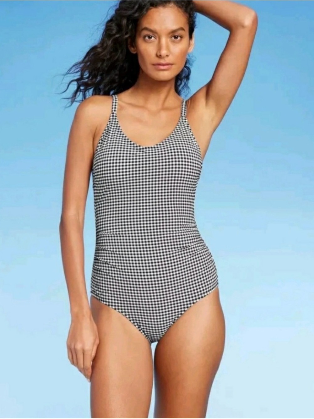 Kona Sol Black & White Gingham One-Piece Swimsuit - Women's Swim